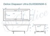 Ванна из искусственного камня Delice Diapason Ultra с узким бортом 170x75 глянцевая с ручками хром DLR330050R-G
