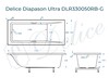 Ванна из искусственного камня Delice Diapason Ultra с узким бортом 170x75 глянцевая с черными ручками DLR330050RB-G
