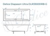 Ванна из искусственного камня Delice Diapason Ultra с узким бортом 170x80 глянцевая с черными ручками DLR330051RB-G