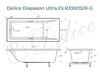 Ванна из искусственного камня Delice Diapason Ultra с узким бортом 180x80 глянцевая с ручками хром DLR330052R-G
