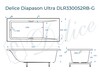 Ванна из искусственного камня Delice Diapason Ultra с узким бортом 180x80 глянцевая с черными ручками DLR330052RB-G