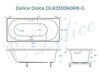 Ванна из искусственного камня Delice Dolce 170x80 глянцевая с черными ручками DLR330060RB-G