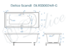 Ванна из искусственного камня Delice Scandi 160x70 глянцевая с ручками хром DLR330024R-G