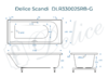 Ванна из искусственного камня Delice Scandi 170x70 глянцевая с черными ручками DLR330025RB-G