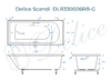 Ванна из искусственного камня Delice Scandi 170x75 глянцевая с черными ручками DLR330026RB-G