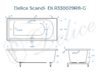 Ванна из искусственного камня Delice Scandi 180x70 глянцевая с черными ручками DLR330029RB-G