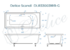 Ванна из искусственного камня Delice Scandi 180x80 глянцевая с черными ручками DLR330031RB-G