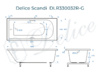 Ванна из искусственного камня Delice Scandi 190x80 глянцевая с ручками хром DLR330032R-G