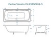 Ванна из искусственного камня Delice Veneto 170x75 глянцевая с ручками хром DLR330061R-G