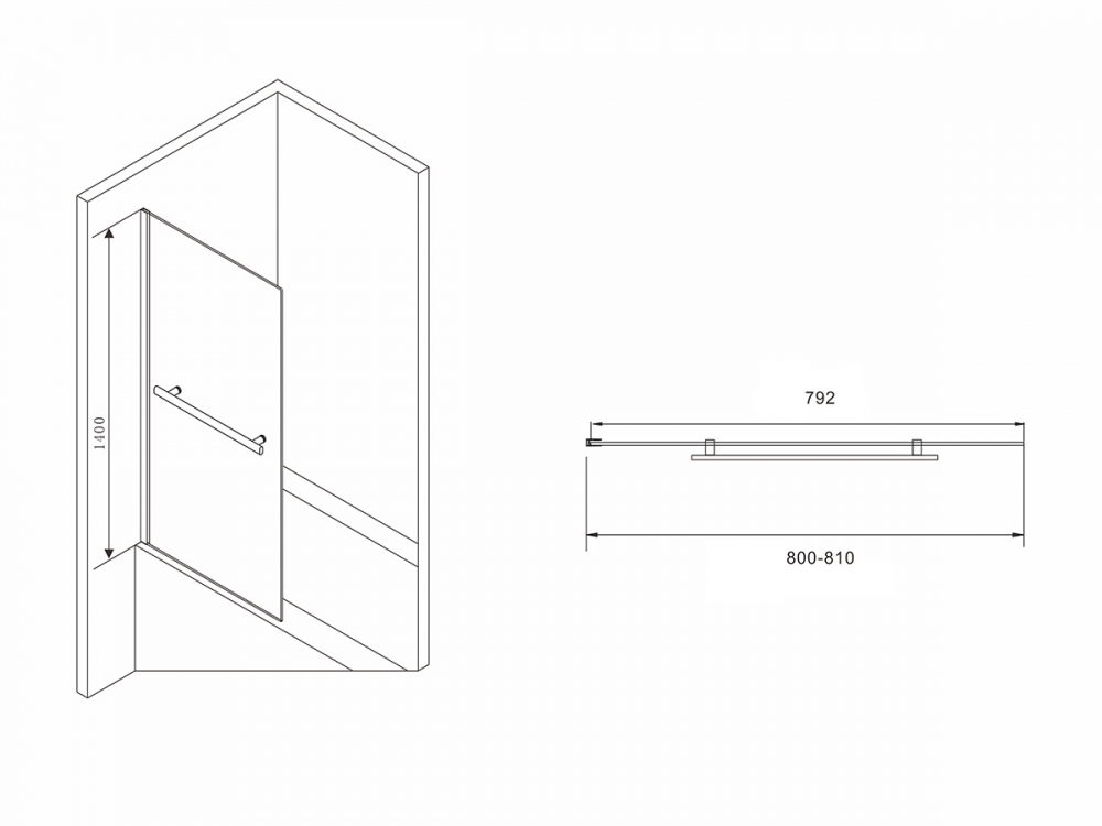 Шторка для ванны Abber Immer Offen AG70080B 80x140