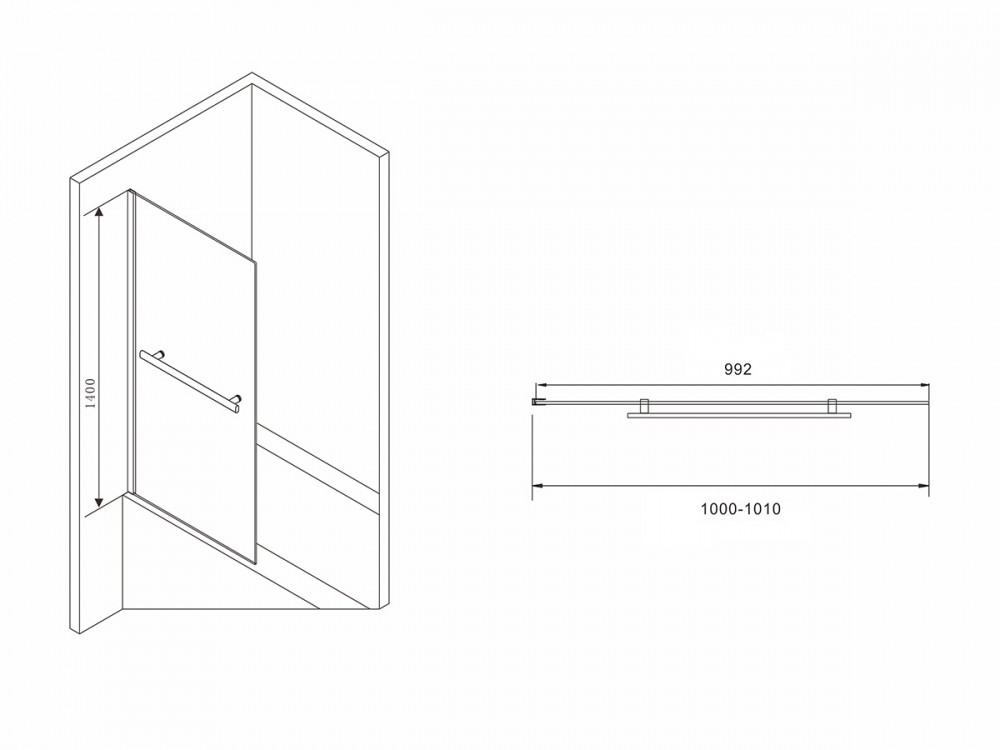 Шторка для ванны Abber Immer Offen AG70100B 100x140