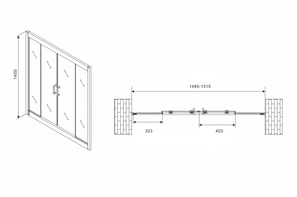 Шторка для ванны Abber Schwarzer Diamant AG57150M 150x140