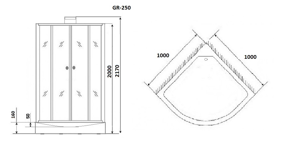 Душевая кабина Grossman GR-250 100x100