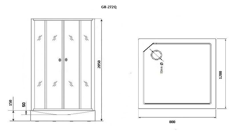 Душевая кабина Grossman GR-272Q R 120x80