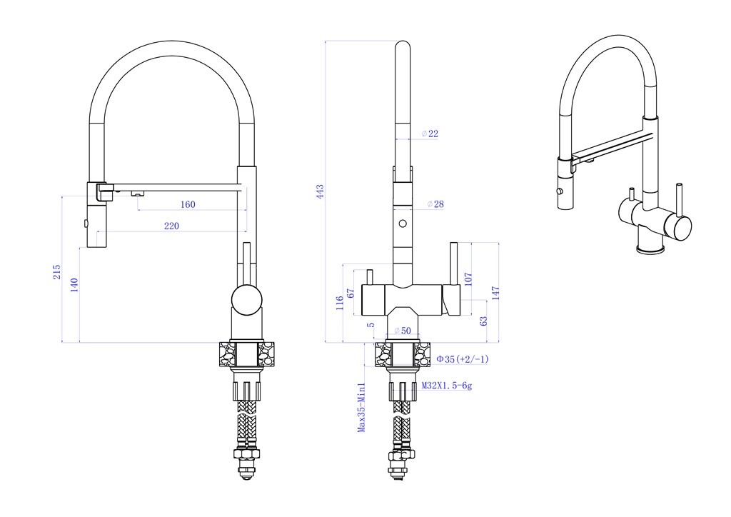 Смеситель для кухни Bas KITCHEN-C СМ00051