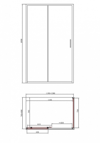 Душевое ограждение BandHours Smart/Flat-Glass 812 120x80