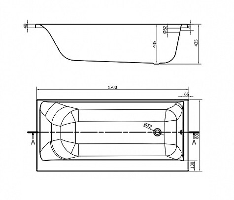 Акриловая ванна Cersanit Smart 170x80 L