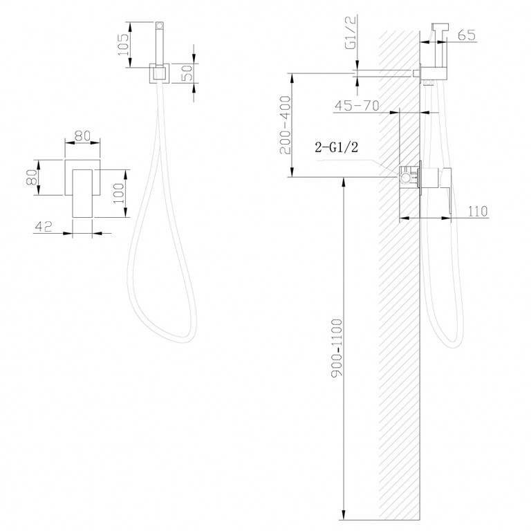 Смеситель с гигиеническим душем Abber Daheim AF8225G