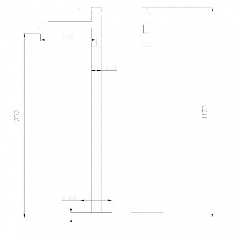 Смеситель напольный Abber Wasser Kreis AF8140B