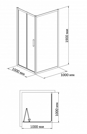 Душевое ограждение BandHours Snow/Side-Glass 1010 100х100