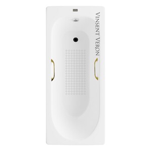 Чугунная ванна Vinsent Veron Soissons 170x70x42 с золотыми ручками и а/п