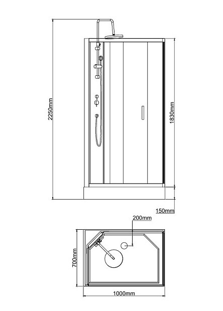 Душевая кабина BandHours Sphera R 100x70