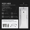 Чугунная ванна Vinsent Veron Square 140x70x45 с черными матовыми ручками и а/п