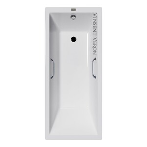 Чугунная ванна Vinsent Veron Square 140x70x45 с хромированными ручками
