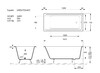 Чугунная ванна Vinsent Veron Square 140x70x45