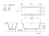Чугунная ванна Vinsent Veron Square 140x70x45 с ручками матовое золото