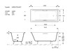 Чугунная ванна Vinsent Veron Square 140x70x45 с черными матовыми ручками и а/п
