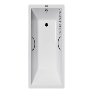Чугунная ванна Vinsent Veron Square 170x75x45 с хромированными ручками