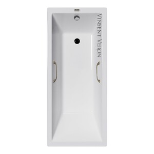 Чугунная ванна Vinsent Veron Square 170x75x45 с бронзовыми ручками