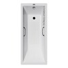 Чугунная ванна Vinsent Veron Square 170x75x45 с черными матовыми ручками и а/п