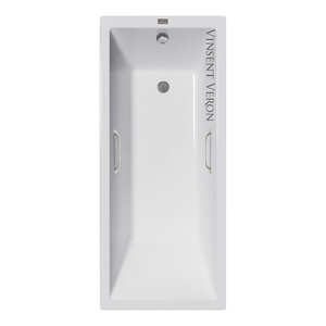 Чугунная ванна Vinsent Veron Square 170x75x45 с ручками цвет никель