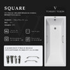 Чугунная ванна Vinsent Veron Square 170x75x45 с ручками оружейная сталь