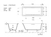 Чугунная ванна Vinsent Veron Square 170x75x45 с ручками оружейная сталь