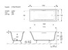 Чугунная ванна Vinsent Veron Square 170x75x45 с черными матовыми ручками и а/п