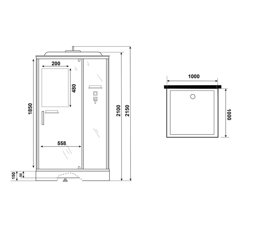 Душевая кабина Niagara ST100/15Q/BL 100x100