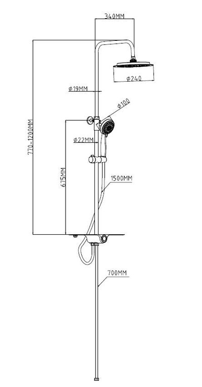 Душевая система ESKO ST1010shelf