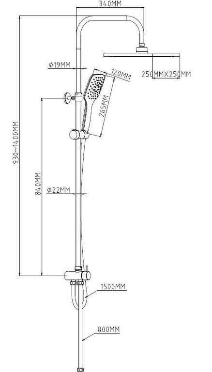 Душевая система ESKO ST1300