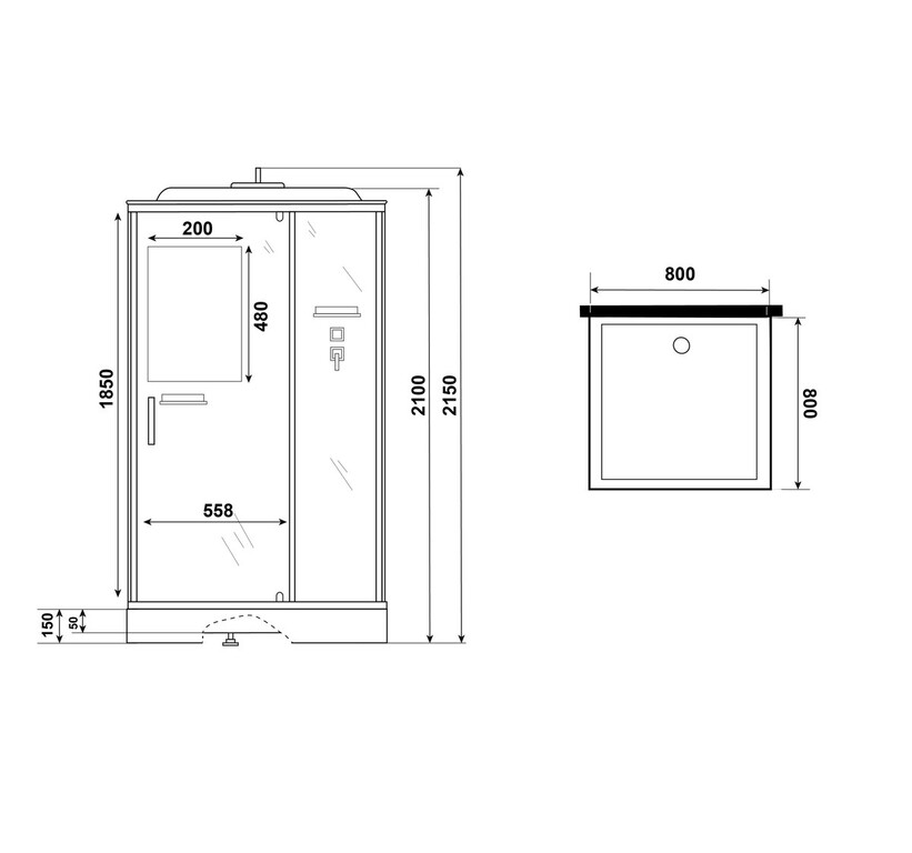 Душевая кабина Niagara ST80/15Q/BL 80x80