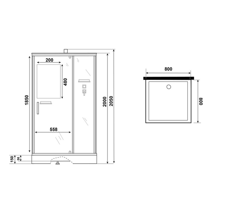 Душевая кабина Niagara ST80/15Q/BK 80x80