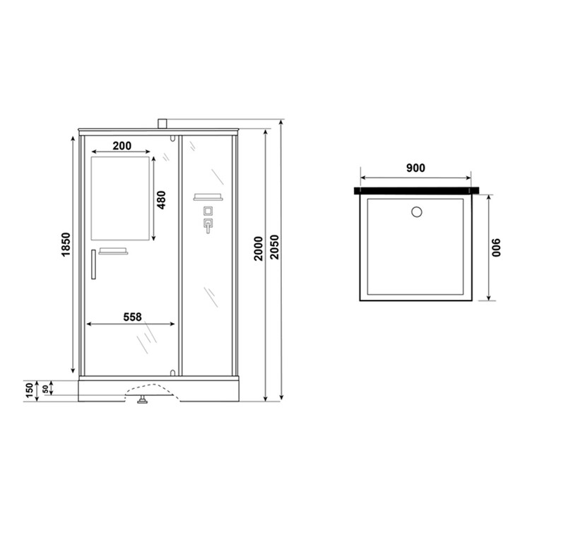 Душевая кабина Niagara ST90/15Q/BK 90x90