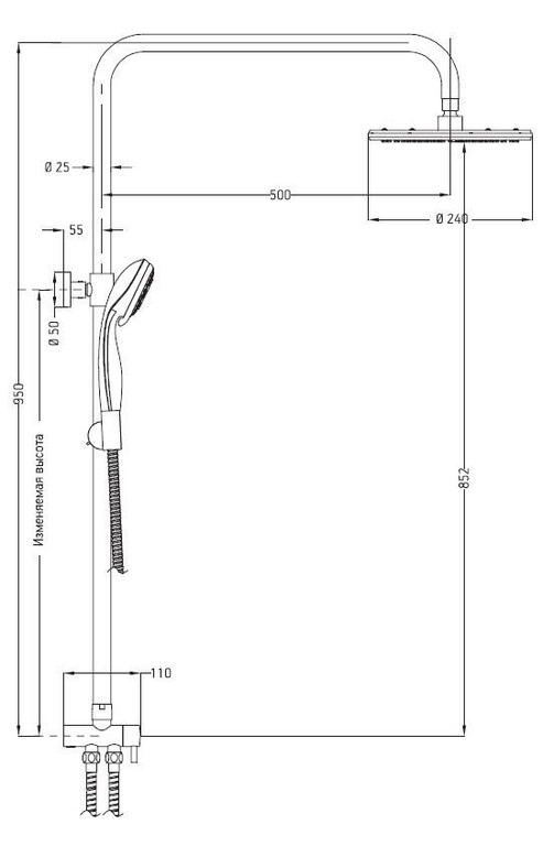 Душевая система ESKO ST950