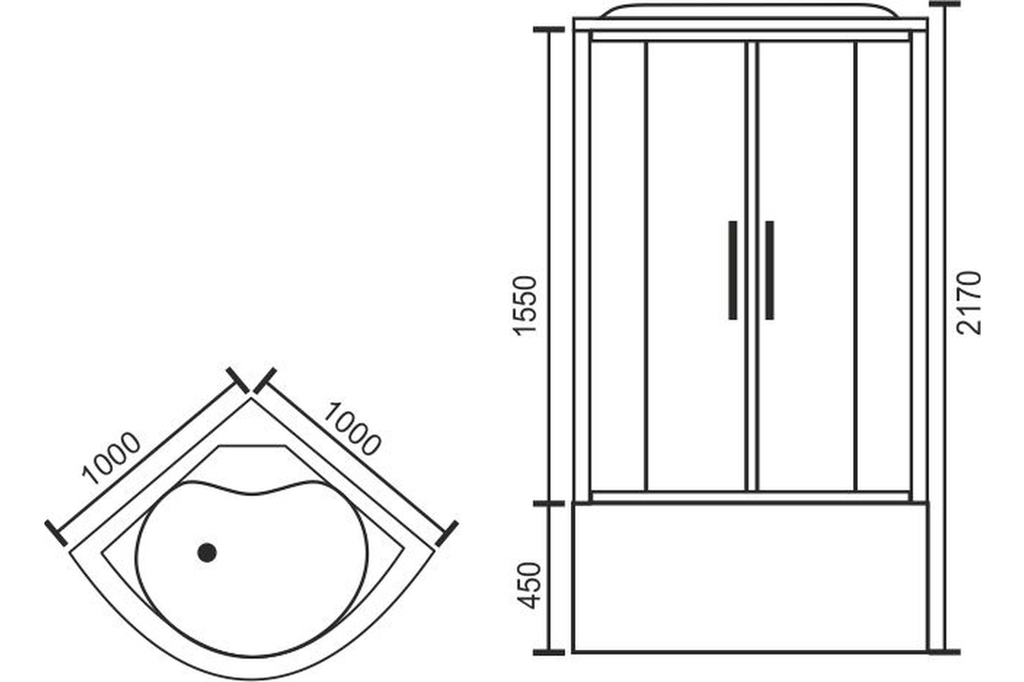 Душевая кабина Royal Bath RB100BK3-WC 100x100