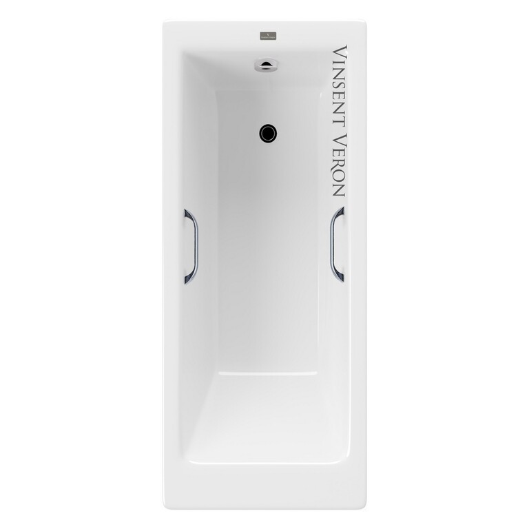 Чугунная ванна Vinsent Veron Tampa 170x70x42 с хромированными ручками