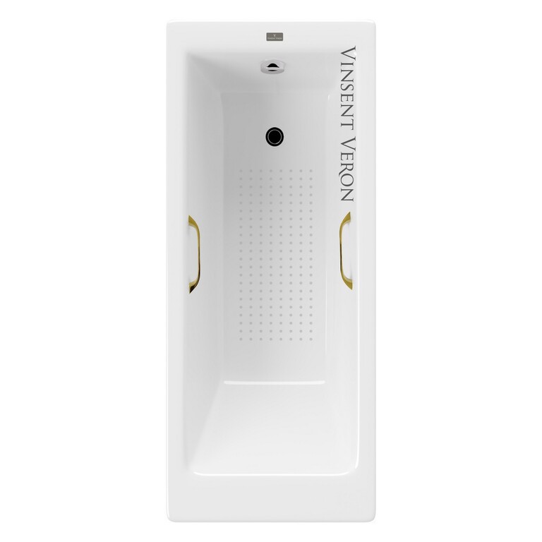 Чугунная ванна Vinsent Veron Tampa 170x70x42 с золотыми ручками и а/п