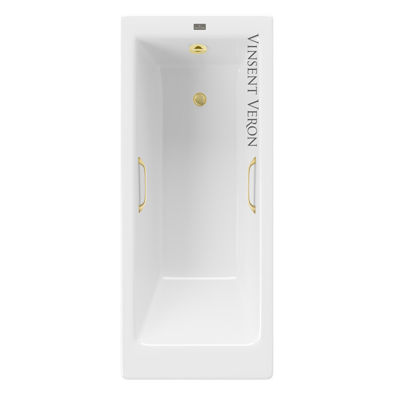 Чугунная ванна Vinsent Veron Tampa 170x70x42 с ручками матовое золото