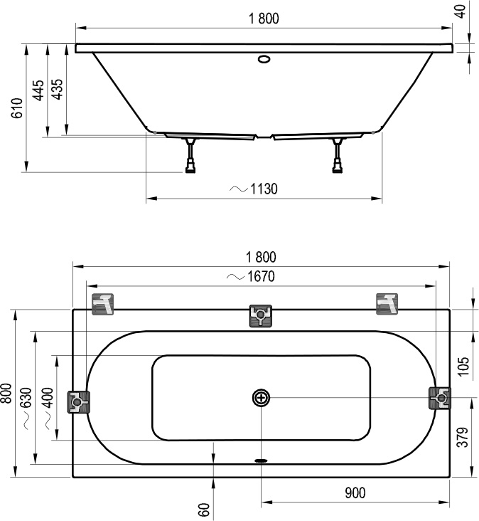 Акриловая ванна Ravak City 180x80 C920000000